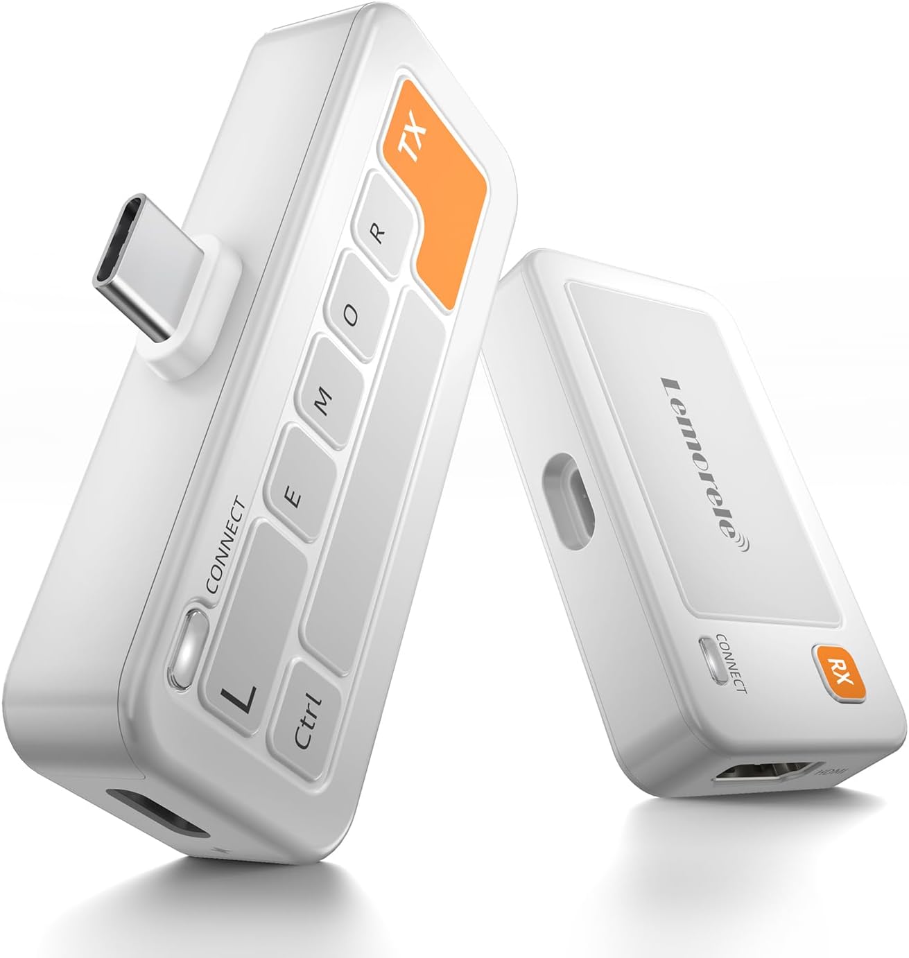Lemorele Transmisor y receptor USB C inalámbrico, 50M Plug&Play 5G HDMI transmisión inalámbrica para streaming de video y audio desde USB-C i-Phone/Tablet/Laptop/PC a monitor/proyector