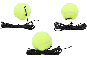 Greensen 3 St Träningsbollar för Tennis, Premium Gummi Inuti Syntetfiberkonstruktion med Elastiskt Snöre, för Självträning Av Serve, Volley och Spel Inomhus och Utomhus
