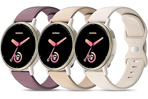 EVERACT 3 Pack Silicone Straps Compatible with Garmin Vivoactive 5 Watch Strap/Vivoactive 6/3/3 Music, 20mm Soft Sport band Replacement for Venu Sq 2/Venu/Venu Sq & Forerunner 55/165/245/645