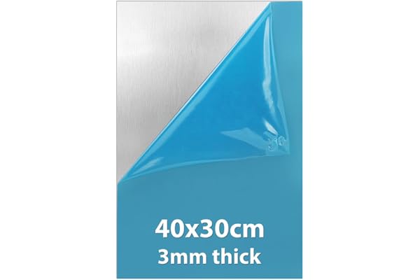 LALAGO Aluminiumfolie, aluminiumplåt, tjocklek 3 mm, 400 mm x 300 mm (40 cm x 30 cm), 1 styck