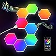 Azonee Hexagon Light Panels, 8 Pack RGB Hexagon LED Lights, Gaming Lights with APP & Remote Control, Wall Lights Gift for Home Decor, Living Room, Bedroom,Gaming Room, Kids, Adults