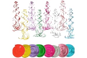 KILLIAN'S STORE 48 Stück Hängende Spiralen Grlande Luftschlangen Party Dekorationen Folien Wirbel Deckenhänger für Geburtstag Hochzeiten Weihnachten Karneval Fasching Deko