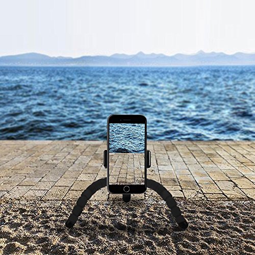Rhodesy RT-02 Flexible Octopus Style Stativ-Halter mit Bluetooth-Fernbedienung fÃ¼r Kamera, jedes Smartphone mit Clip