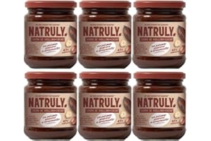 NATRULY Crema de Avellanas y Cacao Sin Azúcar y Sin Edulcorantes, con Fibra de Achicoria, 43% Avellana