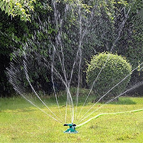 Garten Sprinkler, Swify Rasensprenger Sprinkler Kreisregner Automatik mit 3 Armen und 12 Sprühdüsen 360° Rotation Wasser Sprinkler für Bewässerungsanlagen, Blumen und Gärten - 8