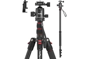 SMALLRIG 72" Aluminum Camera Tripod, Lightweight Tripod & Monopod with Ball Head and Quick Release Plate, Travel Tripods for DSLR, Camera, Phone, Payload 15kg / 33lb - 3935