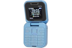 ASHATA Mini Teléfono Móvil con Tapa, Teléfono Celular Plegable 2G Soporte para Teléfono Pequeño Radio FM Voz Mágica Lista Negra Vibración de Marcación Rápida, 32 MB de RAM, 2 Ranuras