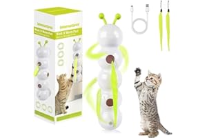 QUIXION Wuselwurm Katzenspielzeug, Wusel Wurm Katzenspielzeug, Interaktiver Wurmreiz Mit Saugnapf, Smart Motion Katzenspielzeugs Wand & Fenster Montiert Katzenspielzeuges FüR Gelangweilte Wohnungskatzen