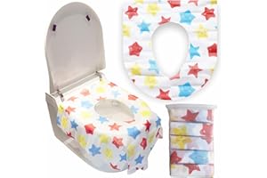 KMAKII Disposable Toilet Cover 20PCS Potty Seat Cover Extra Large Toilet Cover Pads Waterproof Individually Toilet Seat (Cartoon Pentagram 20pcs)