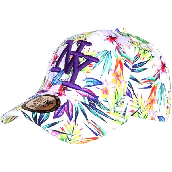 Hip Hop Honour Berretto NY Viola Fiori Esotici Tropicale Baseball Bali - Taglia unica - Viola