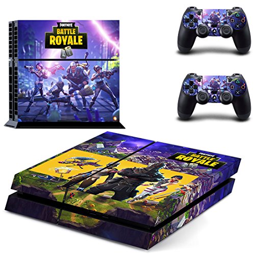 Preisvergleich Produktbild THTB Playstation 4 + 2 Controller Aufkleber Schutzfolie Set - Fortnite (1) / PS4