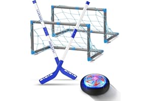 GEYUEYA Home Hover Hockey Air Power Hockey,Jouet Enfant Ballon de Rechargeable avec LED Lumière, Hover Soccer Ball Cadeau d'anniversaire Noël pour Les Jeu Enfants 3,4,5,6 Ans