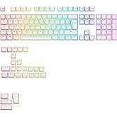 Glorious Gaming - Touches GPBT Aura RGB : Capuchons Pudding, PBT doubleshot, translucides, Blanc, pour claviers mécaniques Cu