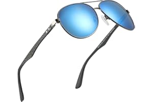 ZENOTTIC Aviador Gafas de sol polarizadas Hombres Mujeres Fibra de carbono Marcos de metal UV400 Protección Unisex Clásico Estilo Retro