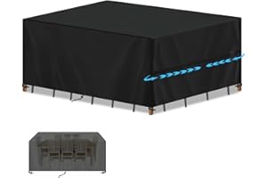 SIMPHAUS Copertura Mobili da Giardino 220x130x85cm Copri Tavolo da Esterno Impermeabile Telo Copertura Tavolo da Giardino Copertura per SPA,Mobili da Esterno per Balcone Anti-UV Tessuto Oxford 420D