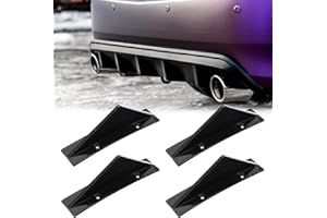 DREAMIZER Spoiler posteriori per auto, 4PCS Diffuser per spoiler per paraurti posteriore universale, Decorazione protettore a pinna nera spoiler, addominali labbro di splitter per paraurti posteriore