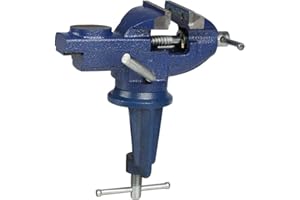SOURCEMALL Tornillo de banco giratorio de 360 °, abrazadera de tornillo de mesa de hierro fundido de 2.5 pulgadas para carpintería, Hobby, manualidades de bricolaje (rango de sujeción: 0-2.5 pulgadas)