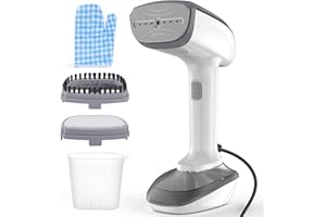 NTAYDZSW Powerful Handheld Fabric Steamer - 1800W with Fast Ceramic Heat-Up Plate, 2-in-1 Ironing & Wrinkle Remover, Steam Nozzle, Lint Brush - White, 220V