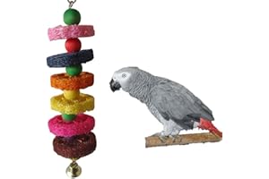 KEERSI Naturel Loofah Jouet à mâcher pour animal Pet Parrot Perroquet Gris d'Afrique perruche perruche Cage à cacatoès inséparable du jouet à suspendre Bite Jouet
