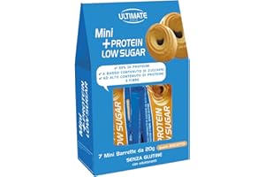 Ultimate Italia - Barretta low sugar proteica al 33% - gusto biscotto - 7x20g - senza zuccheri, poche calorie, senza glutine