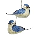 Blue Jay Sisal Bird Ornaments, 2 Assorted