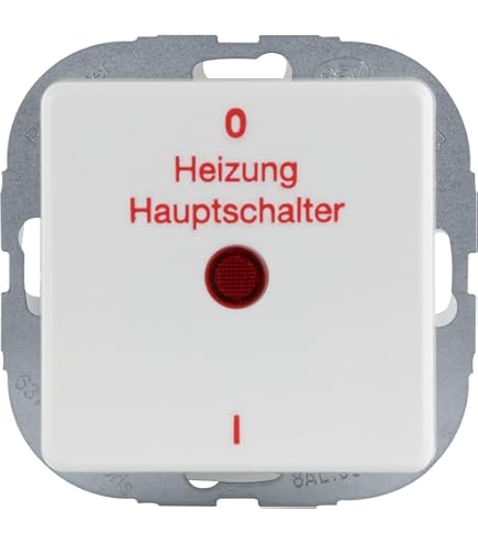 Elso Heizungs-Notschalter, 2-polig, 16A, Perlweiß – Unterputz-Schalter Mit Kontrolllampe