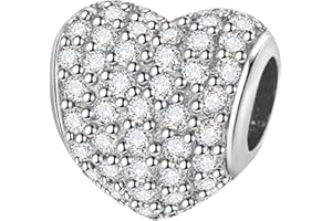 GOUWO Breloque en Argent 925 en Forme d'insecte et de Cœur Compatible Avec Les Bracelets et Colliers Pandora Pour Femme Mère Fille Anniversaire Halloween Fête Des Mères Saint-Valentin