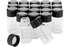 Unxuey Lot de 20 flacons en verre avec bouchon Transparent Transparent 3 ml