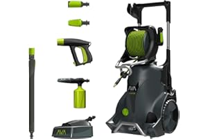 AVA OF NORWAY AVA Master P80 XL Pressure Washer, High Power Jet Washer For Car, Garden & Patio, 160 Bar 600 L/H 2800 W, Incl Patio Cleaner, Zero-Force Gun, Follow-Me Hose Reel, Zoom Lance