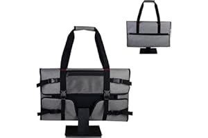 Hosoncovy Étui de transport pour écran d'ordinateur de bureau - Anti-poussière - Avec support pour clavier et souris - Pour écran d'iMac de 24" et moniteur de bureau de 24" - Gris