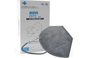 SV life 25 uds. Mascarilla FFP2 Homologada CE | 5 capas, Alta Filtración, protección Certificada | tamaño Adulto, envase Individual, Desechable - no Reutilizable, sin Válvula, color Gris