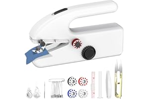 Onherm Handnähmaschine Tragbare Elektrische, Mini Nähmaschine 2 Modi mit Nadel und Faden, Einfach Anzuwenden, Für Anfänger und Kinder, Anwendbar auf Kleidung, Vorhänge