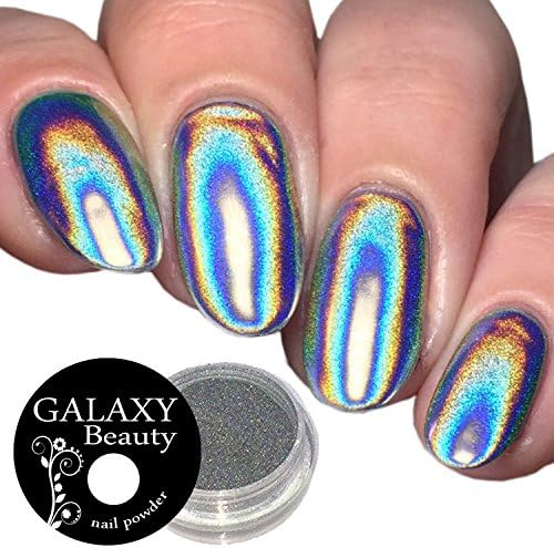 Galaxy Beauty 0.5 g Holographic Unicorn Rainbow Nail Powder Silver Chrome Mirror Laser Effect …