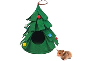 MFUOE Hamster Christmas Nest Warm Animal Multicolor Bed Christmas Tree Shaped House Small Cage Accessories for Pet Supply Toys Chinchilla