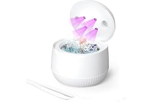 NAVRUF Macchina per la Pulizia dei Fermi ad ultrasuoni - Pulitore UV ad ultrasuoni per Protesi Dentarie, allineatore, paradenti, vassoi sbiancanti, Testina per spazzolino da Denti