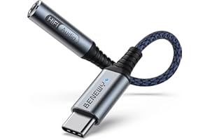BENEWY Adapter gniazda słuchawkowego USB C na 3,5 mm, adapter do słuchawek USB C, adapter do słuchawek typu C do 3,5 mm adapter audio do Samsung Galaxy Note 20 10 S21 S20 S10, Huawei P30 P20 Mate 10 Mate 20 Pro, Pixel 4 3 2 XL itp (Szary/24Bit/96Khz)