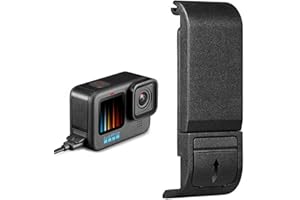 RALSPEC Couvercle de porte latéral de batterie pour GoPro Hero 9 10 11 12 anti-poussière de remplacement USB Port de charge Couvercle Flip Up Go Pro