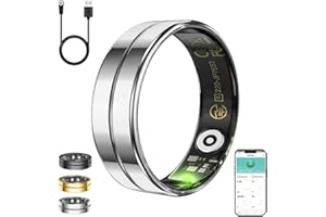 Bclsks Gifts Christmas for Women Men Mum Dad,Smart Ring,Health & Activity Tracker,Sleep Monitoring/Blood Oxygen/Motion Tracking,Waterproof & No Subscription Required,Gifts for Mum Her Dad Silver 11