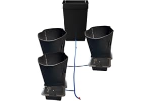 PuraPlants Watering System with AutoPot 1Pot Components and 15 Litre Feltpot Fabric Pots - Powerless Grow System for 2/3/4/6 Plants - AquaValve5, Hoses & Accessories (3Pot)