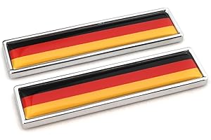 PTDecals 1 paio di adesivi per auto in metallo segni emblema della bandiera tedesca 3D DE bandiera tricolore distintivo grafica decalcomanie per universale auto moto porta finestra tronco, 58mm * 14mm