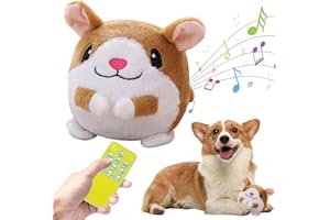 RuiDay Jouet pour Chien, Jouet Chien Interactif, Jouets de Balle Rebondissante pour Chiens, Balle Interactive pour Chiens, Jouets de Chienes en Peluche de Lavable (Hamster)