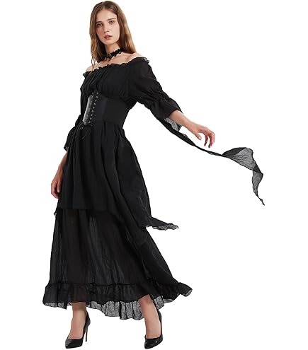 Abito Medievale Donna Rinascimentale - Vestito Steampunk Per Carnevale, Halloween O Feste A Tema - Foto 5