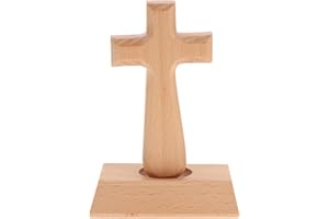 VOSAREA Christian Wooden Cross with Magnetic Base Decorations