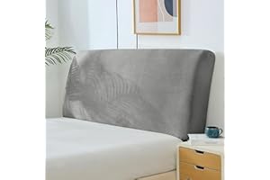 Yidaxing Copertura per Testiera per Letto, Copritestata Letto Protezione da Mobili Fodera Elastica in Tessuto Copertura Antipolvere, Grigio Chiaro 120-140 cm