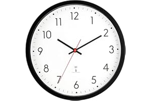 Lawei Zegar ścienny, radiowy 30 cm, automatyczna zmiana czasu, do wnętrz, radiowy, z tworzywa sztucznego, nowoczesny zegar ścienny do salonu, domu, biura, szkoły (czarny)