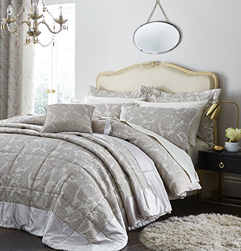 Catherine Lansfield Opulent Jacquard Eyelet Curtains Champagne, 66x72 Inch
