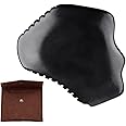 ongfuwu Gua Sha Massage Tool Bian Stone Guasha 7-Edge Gua Sha Stone Traditional Gua Sha Sc Tool for Face, Neck, Arms and Whole Body Black