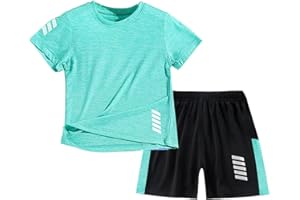 Tilozs Kinder Trainingsanzug Jungen Mädchen Set 2-Teilig Jogginganzug Sommer Schnelltrockend Sportanzug