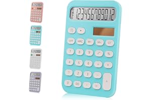 Bimormat Desktop Calculator,Dual Power Battery and Solar Candy-Colored Calculator,Colorful Desk Calculator with 12 Digit Large LCD Display for Office,School,Home & Business(UK-SCA-Blue)