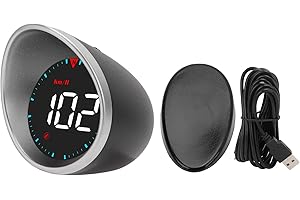 GENERIC Universal Car HUD Digital Speedometer Multifunction for Vehicles GPS Speedometer Car Speed Limit Warning Device Digital Dashboard ABS and Metal Material Black and Silver